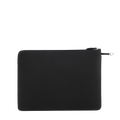 Black pouch with a zipper on a white background
