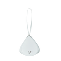 White triangular pouch with a strap on a white background